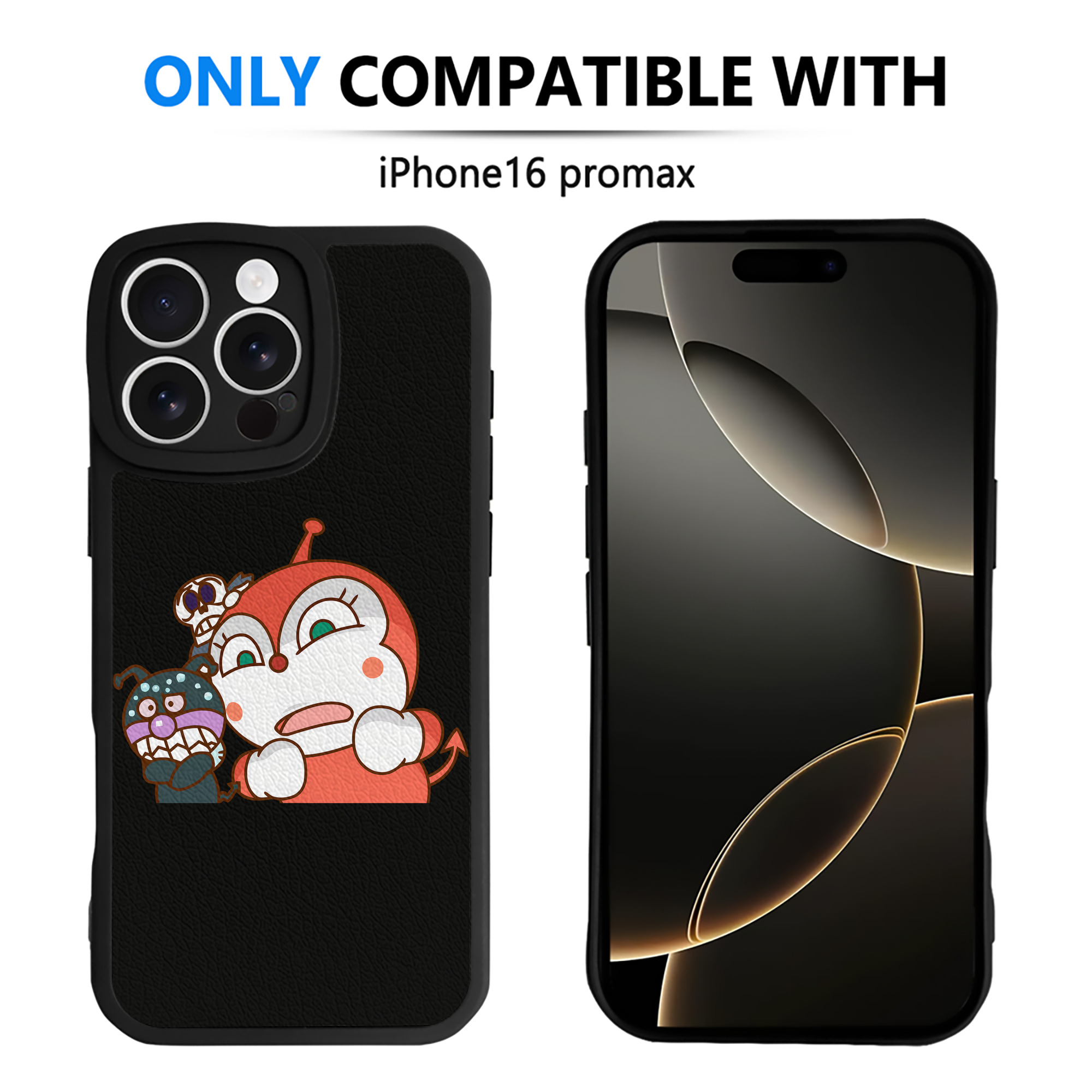 （画像用） アンパンマン Anpanman 【iPhone 16シリーズ対応】シリコンスマホケース（レザー調） 材質：シリコン